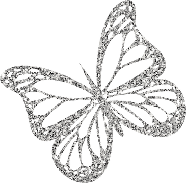 Silver Glitter Butterfly 